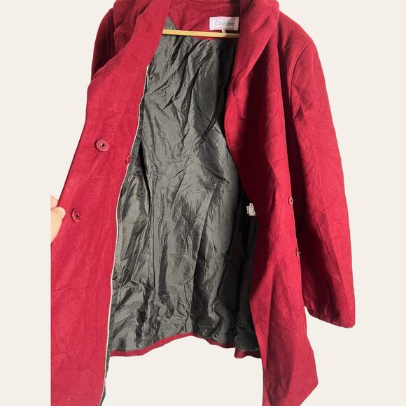 Calvin Klein Women’s Red Wool Blend Shawl Collar Coat Size 12 - Picture 2 of 12